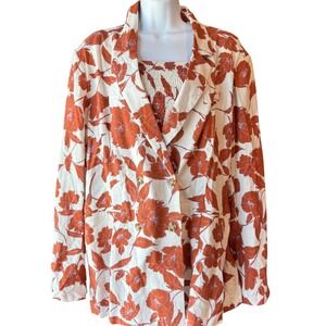 VADA‎ WINTER x MAVERICK 2 Piece Set Double Breasted Blazer Tube Top Floral Large